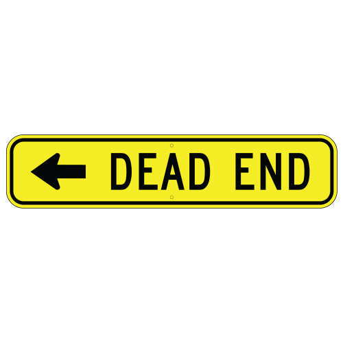Dead End, with Left Arrow Sign