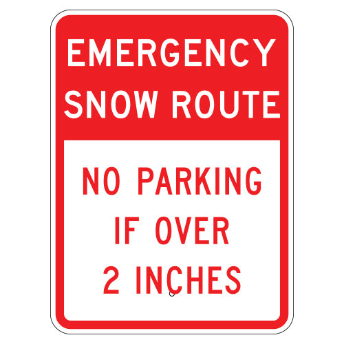 Emergency Snow Route No Parking Sign