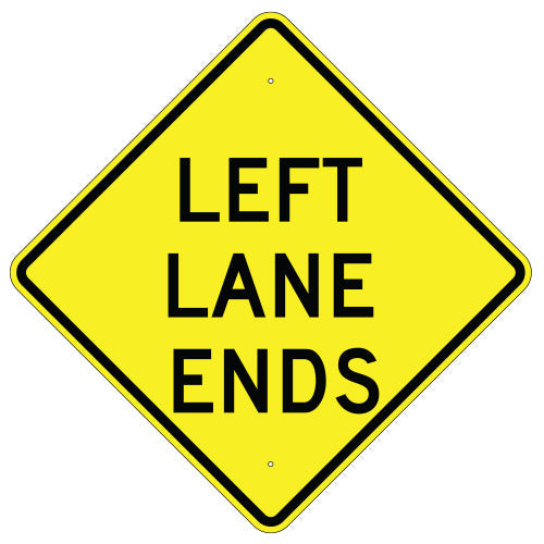 Left Lane Ends Sign