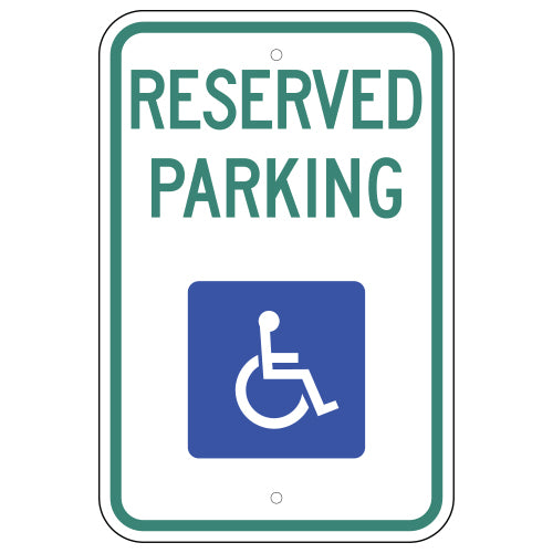 Reserved Parking, with Handicap Symbol Sign