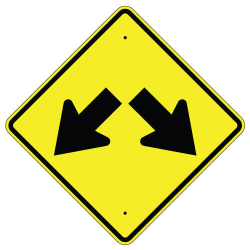 Two Downward Diagonal Arrows Sign