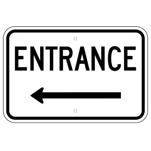 Entrance Sign, with Left Arrow