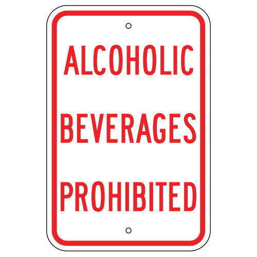Alcoholic Beverages Prohibited Sign