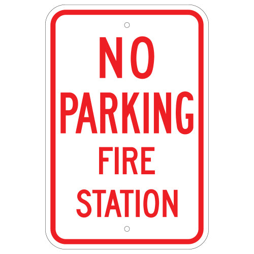 No Parking Fire Station Sign