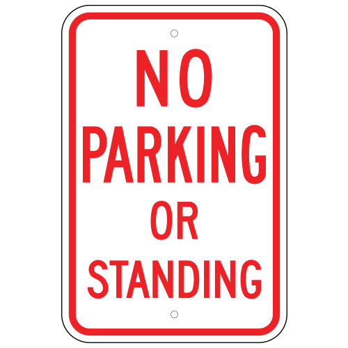 No Parking Or Standing Sign