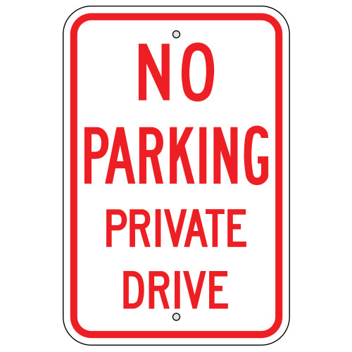 No Parking Private Drive Sign
