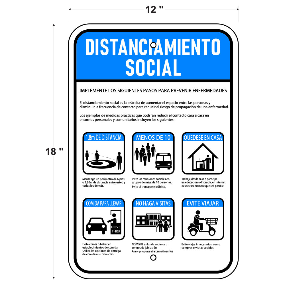 Social Distancing Sign - Spanish
