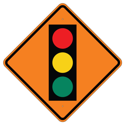 Signal Ahead Symbol Sign, Orange