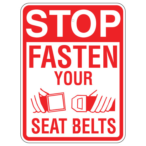 Stop Fasten Your Seat Belts Sign