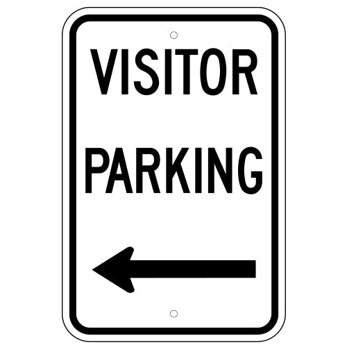 Visitor Parking Sign, with Left Arrow