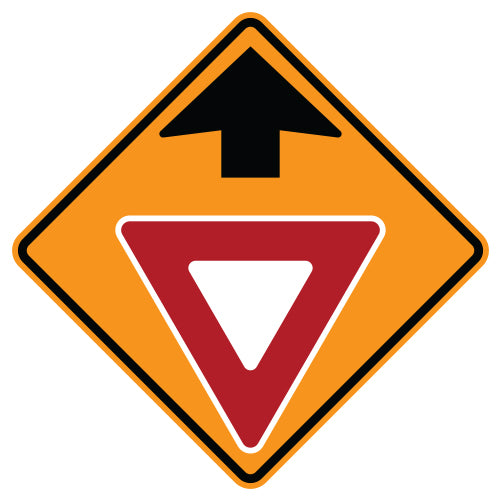 Yield Ahead Symbol Sign, Orange