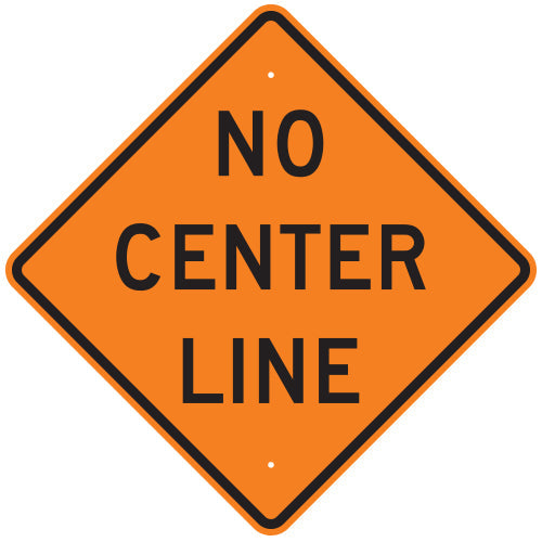 No Center Line Sign