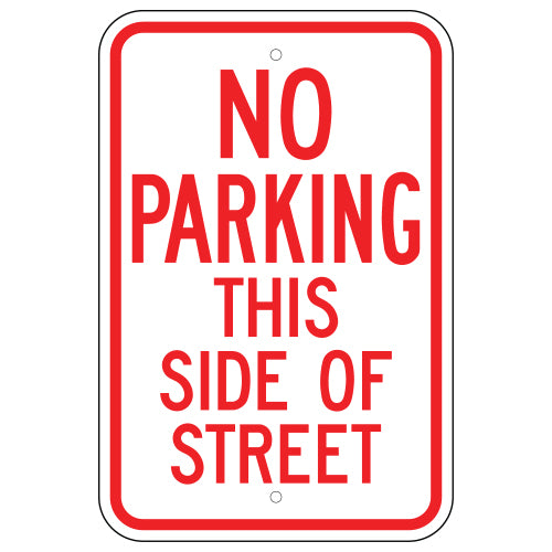 No Parking This Side Sign